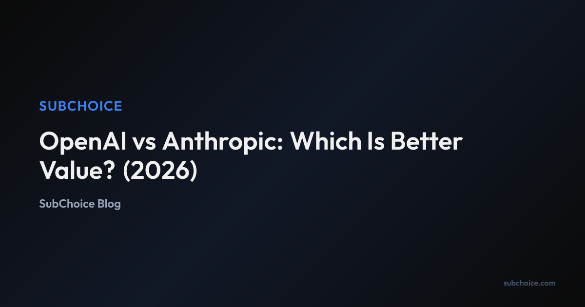 Cover image for OpenAI vs Anthropic: Which Is Better Value? (2026)